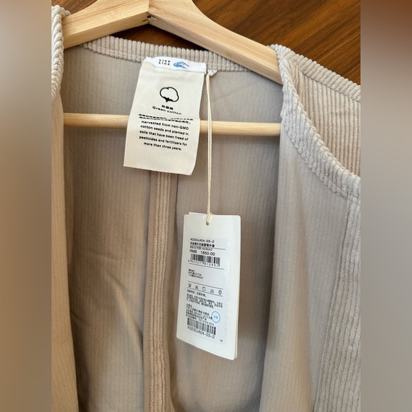 Klee Klee Cotton Corduroy Beige Shirt Jacket Size 2 - Picture 3 of 5